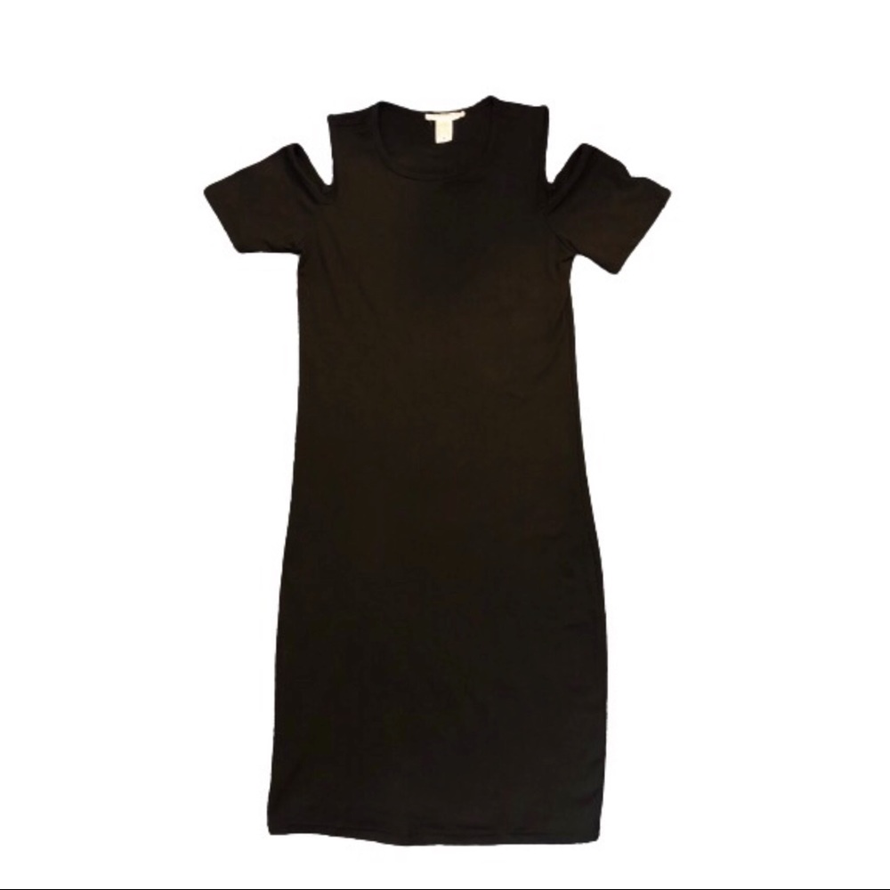 GoJane Cold Shoulder Black Bodycon Dress